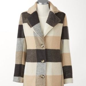 Coldwater Creek Patchwork Stadium Coat